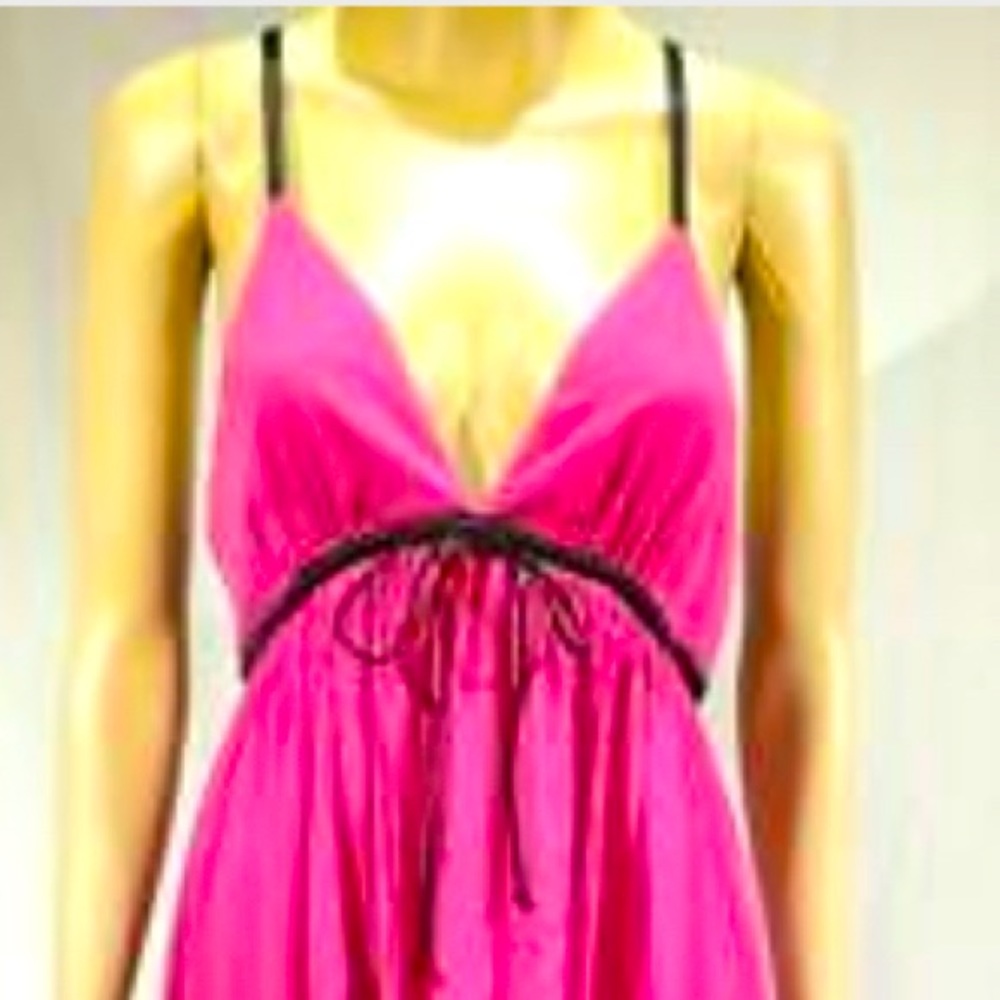 Bebe high low maxi dress pink